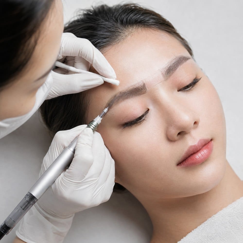 Xóa chân mày cũ bằng dung dịch chuyên dụng tại Hoài Anh