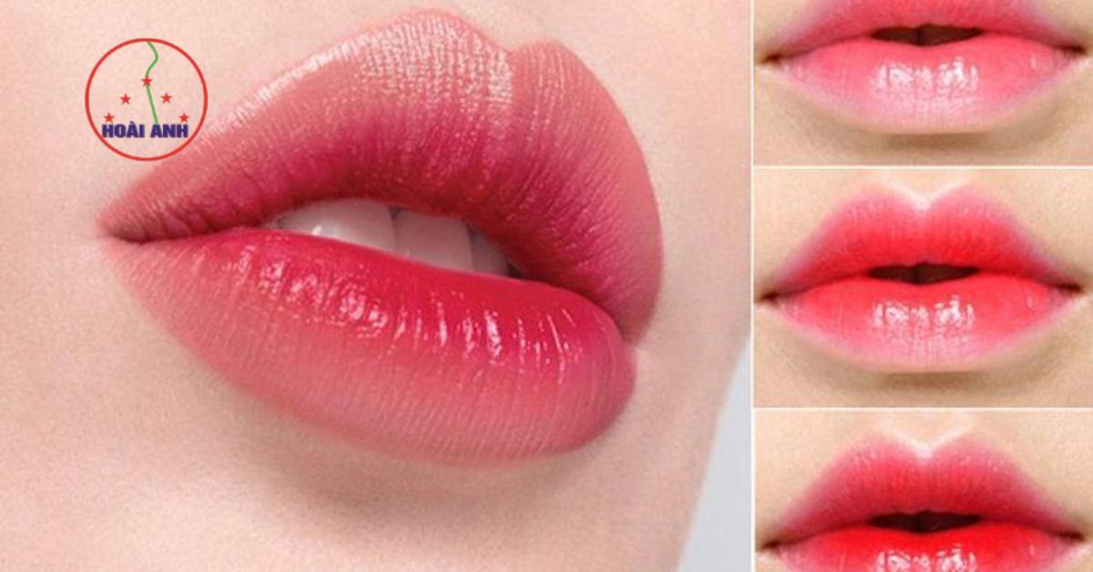 đôi môi mềm mại sau khi phun