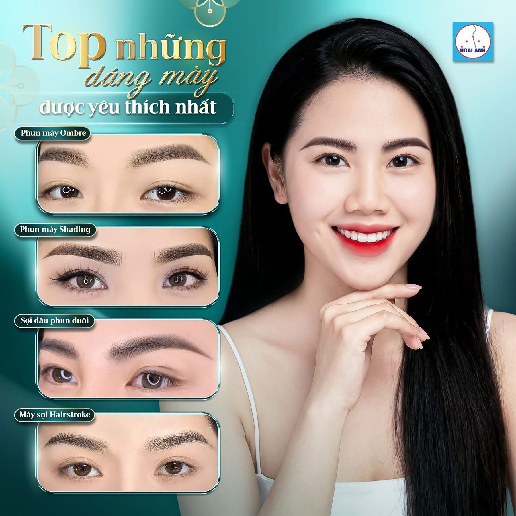 Thiết kế dáng chân mày cân đối với khuôn mặt tại Thẩm Mỹ Viện Hoài Anh
