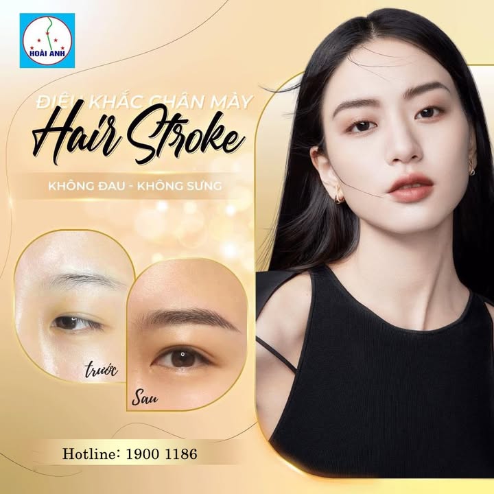 Quy trình điêu khắc chân mày Hairstroke tại Thẩm Mỹ Viện Hoài Anh