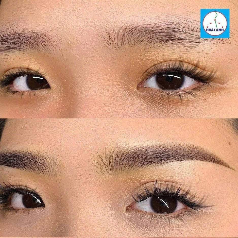 Hairstroke kết hợp phun tạo chân mày đầy đặn tự nhiên tại Hoài Anh