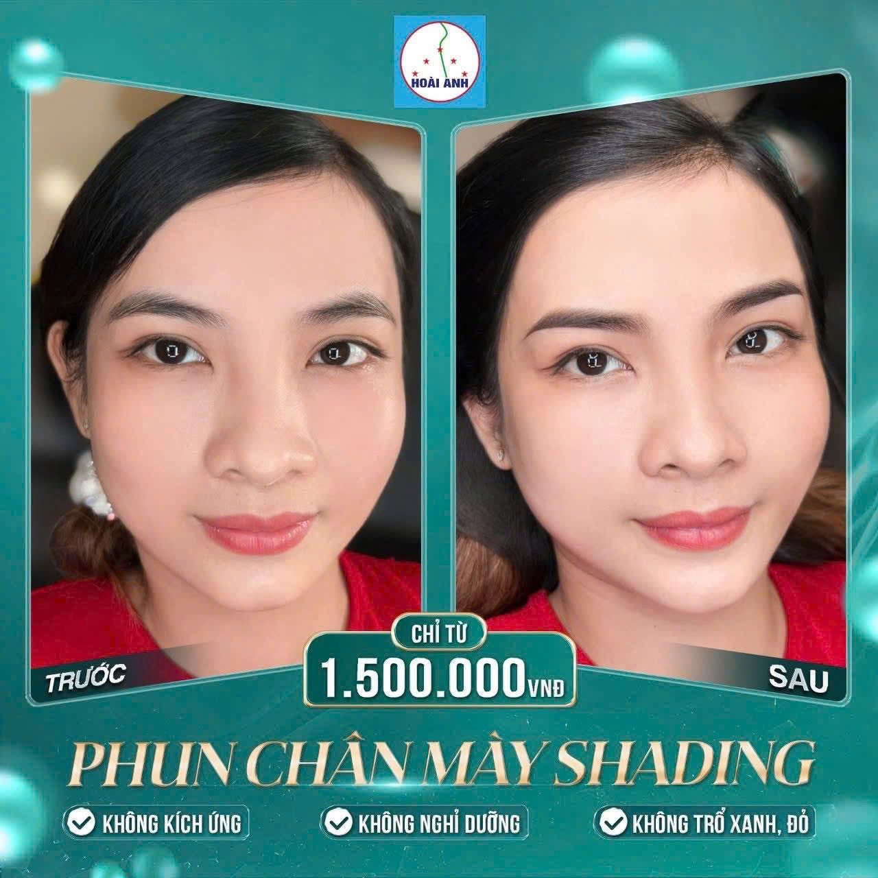 Phun mày Shading tạo chân mày rõ dáng tại Thẩm Mỹ Viện Hoài Anh